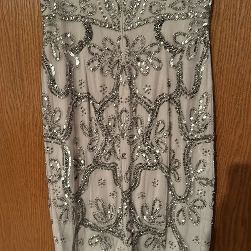 Adrianna Papell Silver Embellished Midi Dress - Picture 9 of 16